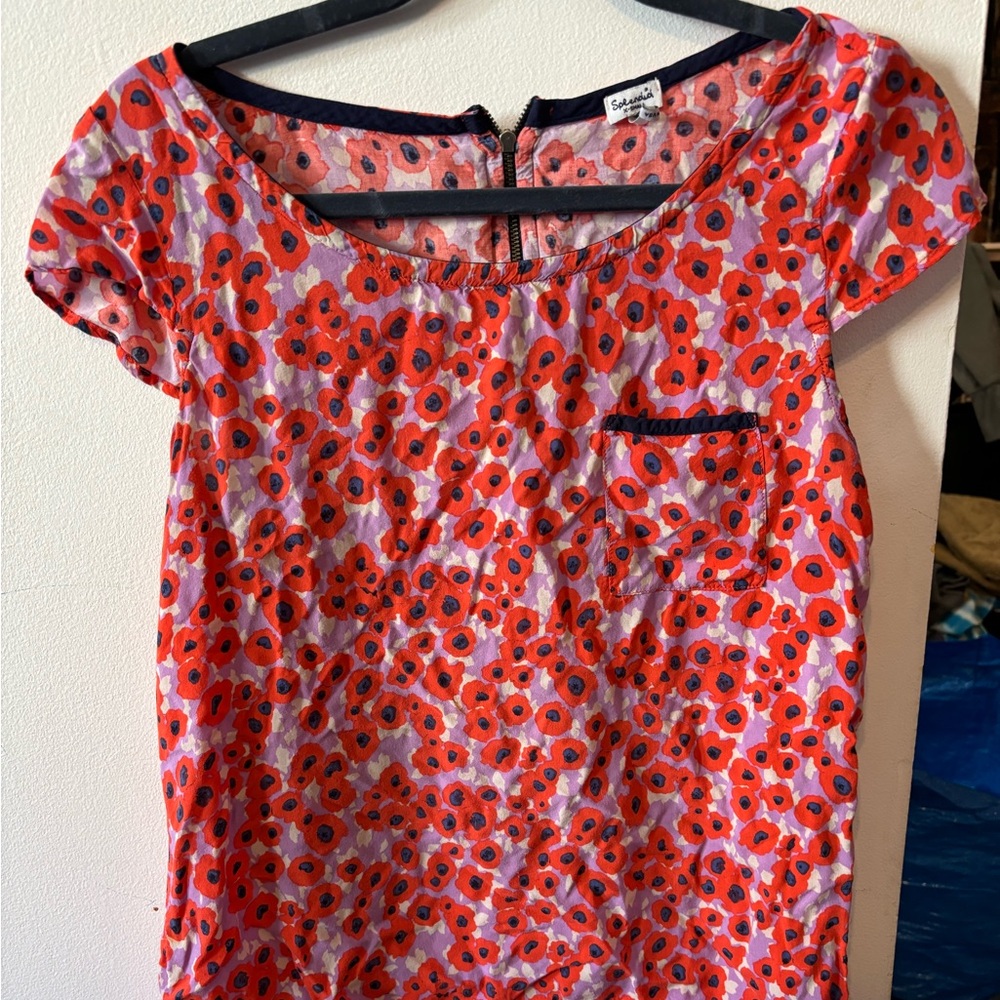 Splendid xs flowered sleeveless shirt